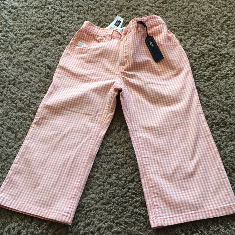 NWTs Vintage Gap orange checked Capri stretch pants Sz  5